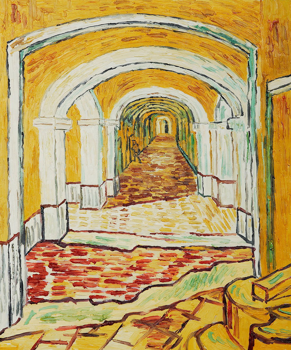 Corridor of Saint-Paul Asylum in Saint-Remy by Vincent Van Gogh